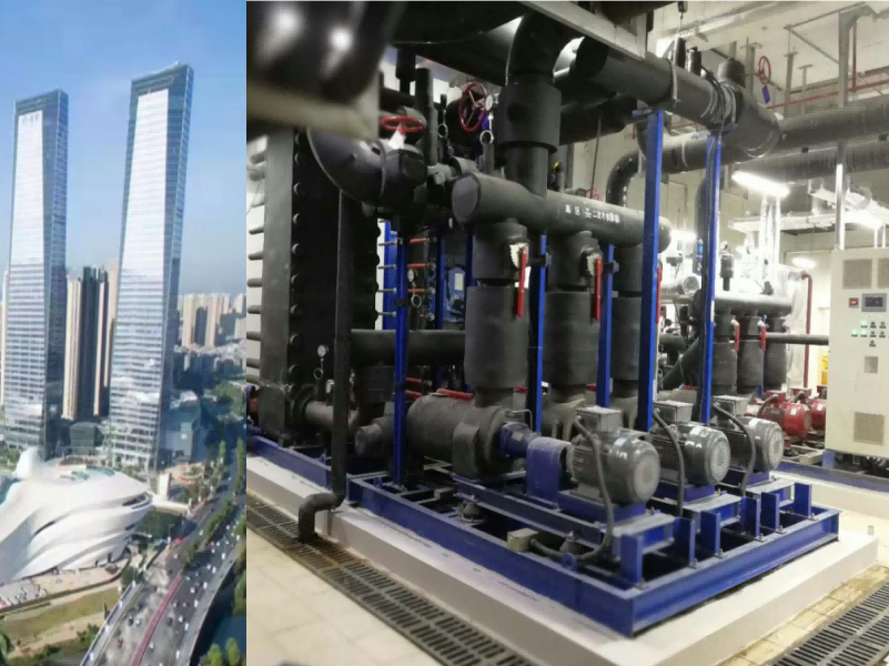 梅溪湖金茂板式換熱機組安裝現場